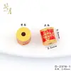 Cuentas Espaciadoras con Agujero Pasante de Esmalte Dorado Chapado en Oro que Conserva el Color, Nudo Chino con Patrón de Moneda de Cobre y Mantra de Seis Palabras, Accesorios para Pulseras y Collares DIY