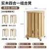 Taburete apilable de madera maciza, taburete bajo multifuncional para el hogar, taburete de comedor, taburete redondo de dormitorio, silla, banco de lujo ligero, mesa auxiliar de estilo chino nuevo