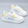Sapatos Brancos para Mulheres 2025 Primavera Novo Versátil Respirável Único Primavera Outono Verão Lona Tênis Esportivos Sapatos de Malha Estilo Fino