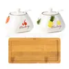 Frasco para Condimentos, Frasco de Sal de Fresa Piña, Recipiente para Sal, Frasco de Azúcar con Tapa, Frasco de Cerámica, Botella para Condimentos, Condimento Sólido de Cocina