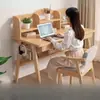 Escritorio nórdico de madera maciza para escribir en el dormitorio, escritorio para estudio en casa de estudiante, escritorio simple para computadora de escritorio y silla