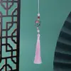 Estilo Chino Buena Suerte Carpa Flor de Ciruelo Orquídea Bambú Crisantemo Loto Caqui Borla de Paz Cesta de Flores Caja de Regalo Decoración Cadena para Teléfono Móvil Colgante