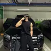Conjunto de dos piezas de verano Chaleco de seda de hielo Traje rápido de fitness Estilo coreano Sin mangas Holgado Camiseta de manga corta Pantalones deportivos para hombre