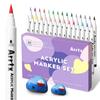 Plumón acrílico Arrtx ateshi morado absoluto 30 colores punta suave impermeable para DIY graffiti acrílico suplemento de color único