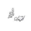 Plata de Ley S925 Artesanía Fina Colgante de Flor Flor Rosa Colgante para Pulsera DIY Materiales para Tejido de Cuerda Hechos a Mano Accesorios Q1268