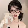 Montura de Gafas Retro Kitty Estampado de Leopardo Transfronteriza Y2K Dulce y Fresca Estilo Millennial Sexy Forma Cóncava para Fotos de Aspecto Elevado Punk