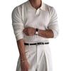 Popular Transfronterizo Talla Europea Talla Grande Punto de Manga Larga Camisa Polo para Hombre Cuello en V Camiseta de Negocios Otoño e Invierno Venta al por Mayor de Fábrica