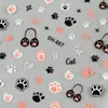Redanco Nuevo Pegatina para Uñas con Huella de Pata de Gato Dibujo Animado Plano 3D Pegatina Adhesiva Estéreo para Uñas DH-867