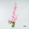 Delphinium de 3 ramas flor de seda artificial jacinto decoración del hogar arreglo floral jardín caja de flores exterior arreglo