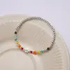 Pulseira Sorriso Arco-Íris feminina fofa doce corda elástica pulseira colorida de contas moda simples pulseira para amigas estudantes
