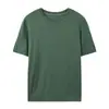 Verão Novo Masculino Manga Curta Lã Penteada 100% Tricô Fino 18 Pontos Gola Redonda Pulôver Camiseta Cor Lisa Tricô