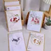 Tarjeta de Felicitación Completa Mini Tarjeta de Felicitación Tarjeta de Mensaje Simple Dibujo Animado Lindo Bendición para el Día del Maestro Tarjeta de Felicitación con Flores Secas