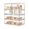 Caja de almacenamiento de cosméticos transfronteriza, almacenamiento transparente de acrílico tipo cajón para medicamentos y papelería, almacenamiento de escritorio apilable