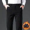 Pantalones casuales de pana de alta gama más vendidos transfronterizos para hombre, otoño e invierno, forrados de polar, corte recto holgado, pantalones de vestir casuales con elasticidad