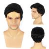 Peluca de moda europea y americana para hombres de mediana edad, cabello corto, red rosa, seda de alta temperatura, esponjosa, cabello corto y rizado con manchas