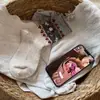 Meias Fair Isle com Flocagem de Cachorro Sem Costura Meia-Calça para Mulheres, Outono e Inverno Espessadas Quentes com Barra Enrolada Vintage Versátil Meias Soltas para Mulheres