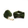Collar para mascotas Fan ha boss de terciopelo verde militar, traje de pecho y espalda, collar suave de moda para perro, traje de correa para pasear al perro