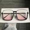 Óculos de Sol Quadrados Grandes com Armação Gradiente Rosa Blush Moda Feminina Tendência Verão Cool Óculos Gradiente Verde Rosto Grande Foto