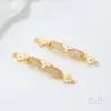 Colgante de Mariposa con Circonita Micro-Pavimentada Color Dorado de 14 Quilates Relleno de Color que Conserva el Color Doble Colgante Hecho a Mano DIY Conector de Colgante para Pulsera