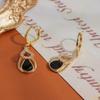 Brincos de zircônia preta estilo legal doce gota d'água moda leve luxo elegante brincos nicho distinto requintado estilo frio fivela de orelha