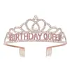 Europeia e Americana Menina de Aniversário Feliz Aniversário Festa Coroa Alça de Ombro Liga de Metal Diamante Brilhante High-End Tiara de Coração