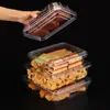 Caixas Plásticas Transparentes Descartáveis para Produtos de Panificação, Caixas de Embalagem Pequenas, Caixas de Armazenamento para Produtos de Panificação e Alimentos a Granel