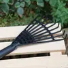 Ancinho de Plástico para Grama, Ancinho de Jardim para Folhas, Ferramenta de Jardinagem para Remoção de Folhas, Ancinho Espessado de Nove Dentes para Limpeza de Folhas Caídas e Plantas