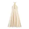 Vestido de Primavera Estilo Europeo y Americano para Mujer con Cuello Halter y Escote Profundo en V 10456