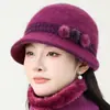 Gorros de otoño e invierno para mujeres de mediana edad y mayores, con forro de polar y tejido grueso para abrigar, adecuados para madres, abuelas y mujeres mayores