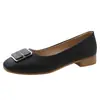 Elegantes Mocasines 2026 de Boca Baja con Hebilla Cuadrada, Superficie Suave, Estilo Slip-On, Suela Suave, Estilo Francés de Primavera, Versátiles, Modernos, Cómodos, Zapatos Planos Modelo Nuevo