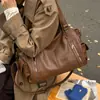Bolso de Axila Grande Estilo Retro Sexy para Mujer 2025 Nuevo Bolso Tote de Cuero Suave Otoño e Invierno Gran Capacidad Bolso Cruzado para Viajar