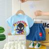 Ropa de Verano Animación de Dibujos Animados para Bebé 2025 Nuevo Conjunto de Dos Piezas de Algodón Transpirable Estilo Coreano para Niños Ropa para Niños Conjunto de Dos Piezas de Manga Corta para Niños