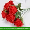 Flores Artificiales Rojo Borgoña Materiales de Flores Rosas Artificiales Flores Falsas Boda Salón de Bodas Decoración del Hogar Flores Artificiales al por Mayor