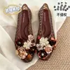 Charms de flor de miçangas artificiais para sapatos, estilo novo de alta qualidade para o verão, sapatos de cristal, sapatos de gelatina, sapatos perfurados estilo coreano, sapatos de salto único