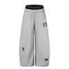 Pantalones Casuales de Pierna Ancha con Estampado de Estrellas Retro Americano, Doble Cintura, para Hombres y Mujeres, Nuevo Estilo de Verano, Sueltos y Versátiles, Pantalones Largos Tipo Cimitarra