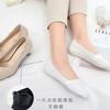 Calcetines de Hilo de Seda Helada para Barco, Calcetines Invisibles de Algodón Puro para Mujer con Base de Toalla, Silicona Antideslizante, Boca Baja, Absorbentes de Sudor, Resistentes al Olor