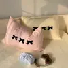 Funda de Almohada Bordada de Algodón Puro Lavado Clase A Estilo Niña con Lazo Funda de Almohada Cuero