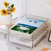 Caja de almacenamiento para libros estantería para estudiantes organizador rectangular transparente de escritorio estante para almacenamiento de libros y documentos en el aula