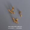 Mismo estilo temperamento estilo ins variedad de aretes de bola de acero aretes adelgazantes para rostro redondo nueva joyería de acero de titanio F442