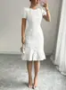 Vestido de Moda Elegante Versátil Casual para Viajar de Verano Nuevo Ajustado al Cuerpo que Resalta la Figura hasta la Rodilla, Transfronterizo Europeo y Americano