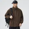 Otoño 2025 Nueva Chaqueta para Hombre Estilo Retro Japonés Cuello Alto Bordado Versátil Casual Estilo Pareja