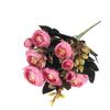 Simulação buquê 9 cabeças chá rosa camélia simulação flor falsa mesa de jantar decoração para casa foto adereços