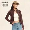 Conjunto de Yoga para Mujer Otoño Invierno Cálido con Felpa Interior Cuello Alto Cremallera Top Correr al Aire Libre Adelgazante Fitness Conjunto Deportivo