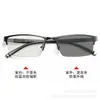 Novos Óculos Color-Changing para Dirigir, Anti-UV, Anti-Luz Azul Lentes Planas, Armação Quadrada Fashion Óculos Fotossensíveis para Miopia para Homens