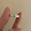 Anel Liso em Prata de Lei S925 Anel com Flor Escovada e Zircônia Anel Aberto para Dedo Indicador Feminino de Nicho Alto Padrão Não Desbota Atacado