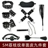 Productos para adultos Jiuai, accesorios SM, esposas, set de bondage, juguetes sexuales, bola de mordaza, palmoteador de mano, pinzas para pezones, herramientas de entrenamiento