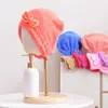 Gorro de secado de pelo para mujer con lazo, gorro de princesa de forro polar coral, toalla súper absorbente para secar el pelo, turbante de secado rápido para el pelo, gorro de baño