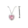 Tendência de Moda Design Colar com Pingente de Coração Rosa para Mulheres Colar Clavícula Decoração Pequena Fada X8321
