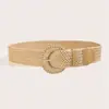 Novo Cinto Trançado de Corda de Cera para Mulheres, Cinto Estreitador de Cintura para Vestido Estilo Étnico Vintage, Cinto Decorativo com Fivela em Forma de D, Em Estoque