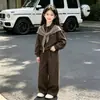 Conjunto de Moletom Feminino Estilo Coreano 2026 Novo Outono Moda para Meninas Grandes Conjunto Esportivo de Duas Peças